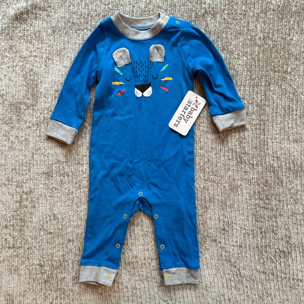 Baby‎ Starters Blue Lion Romper with Ears – Size 9M (NWT)